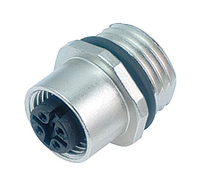 Illustration 86 0132 0002 00005 - M12 Female panel mount connector, Contacts: 5, unshielded, solder, IP68, UL, PG 9