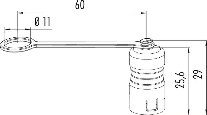 Schaaltekening Beschermkap, IP67, met bevestigingsband