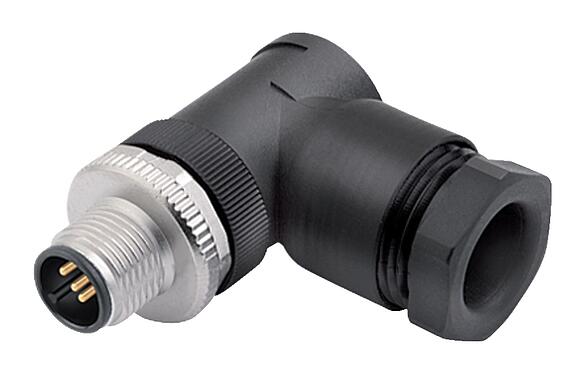 Illustration 99 0429 58 04 - M12 Male angled connector, Contacts: 4, 8.0-10.0 mm, unshielded, screw clamp, IP67, UL, VDE, for the power supply