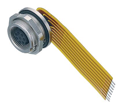 Иллюстрация M9 Фланцевая розетка, Количество полюсов: 8, не экранированный, THT, IP67, M12x0,5, Монтаж задней стенки