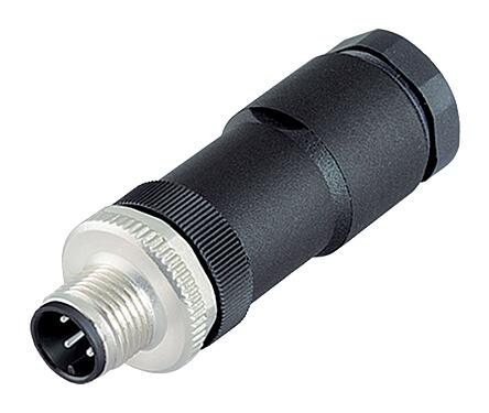 Illustration 99 0487 186 08 - M12 Male cable duo connector, Contacts: 8, 2x cable Ø Ø 2.1-3.0 mm or  Ø 4.0-5.0 mm, unshielded, screw clamp, IP67, UL