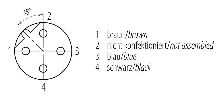 Contact arrangement (Plug-in side) M12 Female cable connector, Contacts: 3, unshielded, moulded on the cable, IP68/IP69K, UL 2238, PVC, grey, 3 x 0.34 mm², 2 m