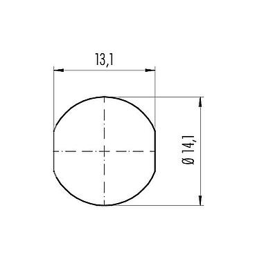 Campione di montaggio 09 4928 080 07 - Spingere Tirare Connettore femmina a flangia, Numero poli: 7, non schermato, saldare, IP67, montaggio anteriore