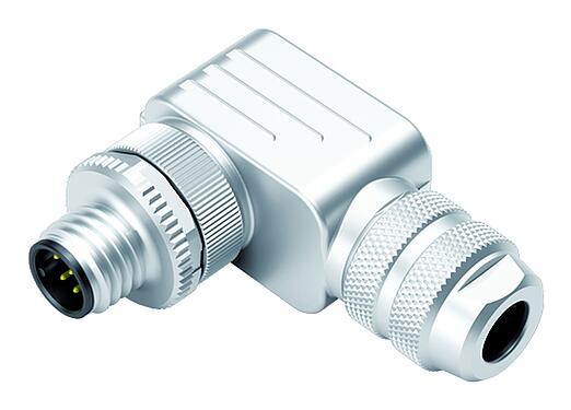 Abbildung M12 Winkelstecker, Polzahl: 8, 6,0-8,0 mm, schirmbar, schraubklemm, IP67, UL 2238, mit Schirmring