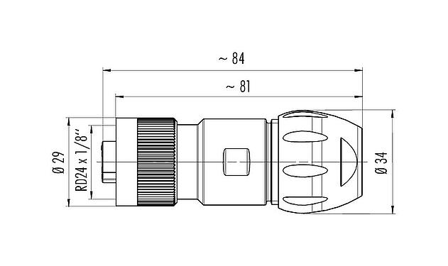 Schaaltekening RD24 Kabeldoos, aantal polen: 3+PE, 7,0-17,0 mm, onafgeschermd, schroefklem, IP67, UL, ESTI+, VDE