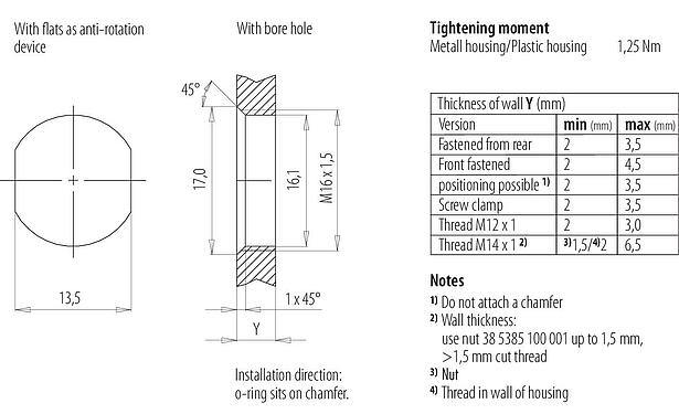 Lắp ráp mẫu M12 Ổ cắm gắn bảng, Số lượng cực : 4, có chống nhiễu, với cáp được lắp ráp, IP67, UL, M16x1,5, Profinet, PUR, màu xanh lá, 2x2xAWG 22, Gắn phía trước, 0,5m