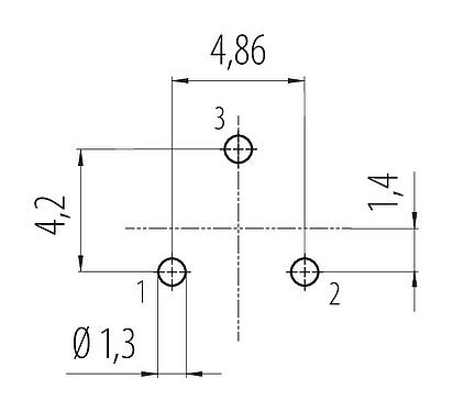 Geleiderconfiguratie 99 9107 090 03 - Snap-In Male panel mount connector, aantal polen: 3, onafgeschermd, THT, IP67, VDE