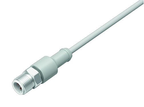 Illustration 77 3729 0000 20912-0200 - M12 Male cable connector, Contacts: 12, unshielded, moulded on the cable, IP69K, UL, Ecolab, PVC, grey, 12 x 0.25 mm², stainless steel, 2 m