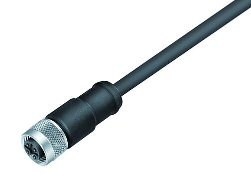 Illustration 77 3530 0000 50705-0500 - M12 Female cable connector, Contacts: 5, shielded, moulded on the cable, IP67, UL, PUR, black, 5 x 0.25 mm², 5 m