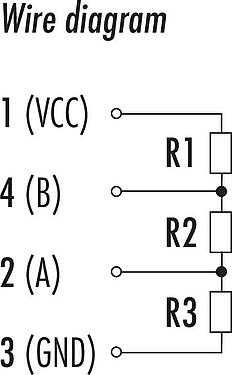 케이블 디자인 M12 종단 플러그, 콘택트 렌즈: 4, 차폐되지 않음, IP69K, Profibus, PUR