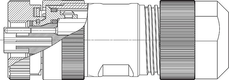 Schaaltekening M12 Kabeldoos, aantal polen: 4+PE, 8,0-13,0 mm, onafgeschermd, schroefklem, IP67, UL 2237 in voorbereiding, met PE-aansluiting