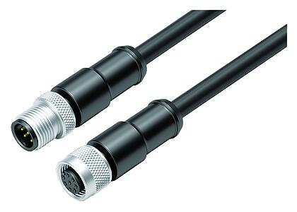 Automation Technology - Sensors and Actuators--Connecting cable male cable connector - female cable connector_VL_KSM12-77-3529_KDM12-77-3530-50708_schirm_black