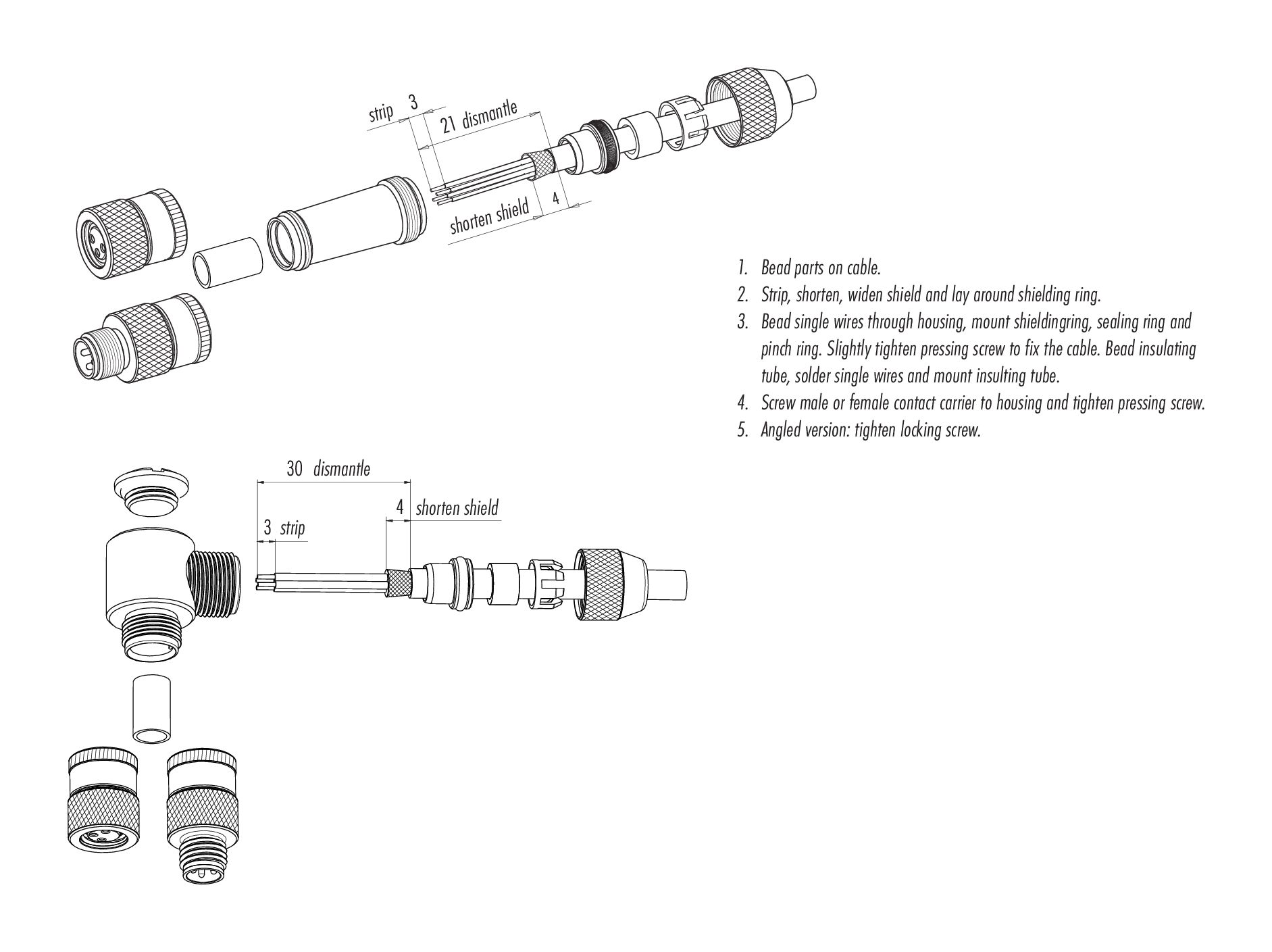 99 3368 600 04  binder M8 Female cable connector, Contacts: 4