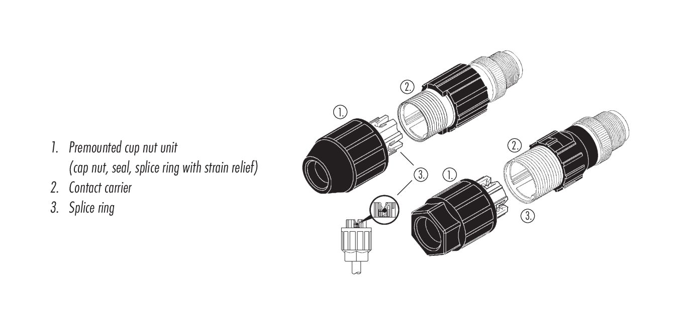 99 3368 600 04  binder M8 Female cable connector, Contacts: 4