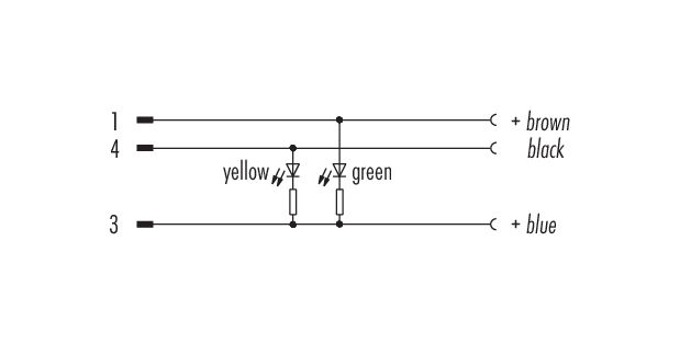 Projeto de cabos 77 3608 3429 50003-0200 - M12 Plugue de cabo - tomada angular M8x1, Contatos: 3, desprotegido, moldado no cabo, IP67, PUR, preto, 3 x 0,25 mm², com LED PNP, 2 m