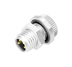 Minh hoạ M8 Phích cắm gắn bảng, Số lượng cực : 3, hàn, IP67/IP69K, M10x0,75, Chốt trung tâm, với cốc hàn