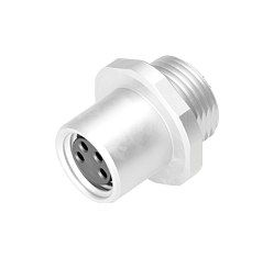 Minh hoạ M8 Ổ cắm gắn bảng, Số lượng cực : 3, hàn, IP67/IP69K, M10x0,75, Gắn phía trước, với cốc hàn