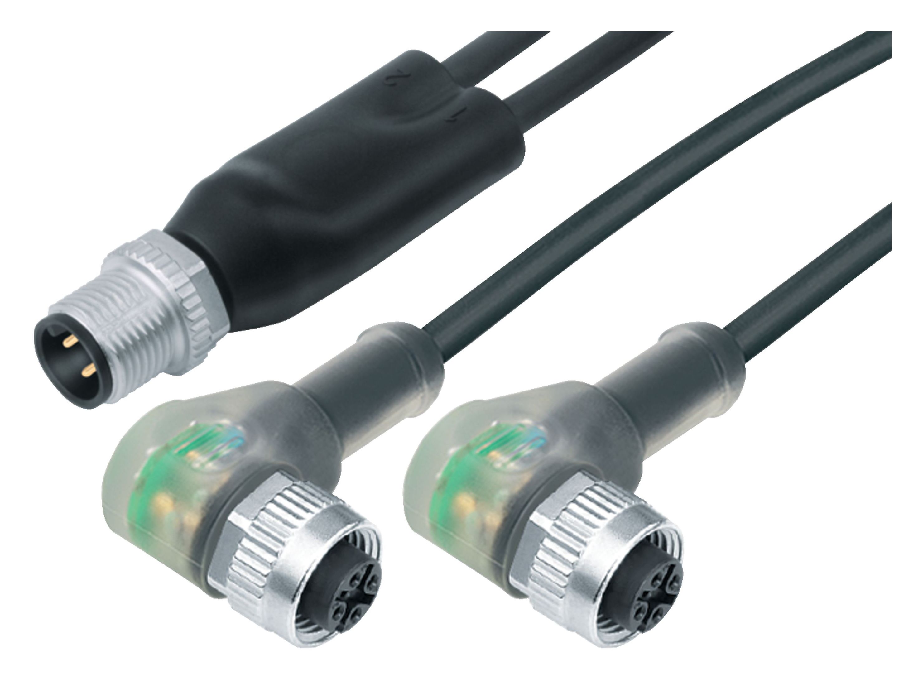 Automation Technology - Sensors and Actuators--Male cable splitter - 2 female angled connector_765_0_22_DG_SK