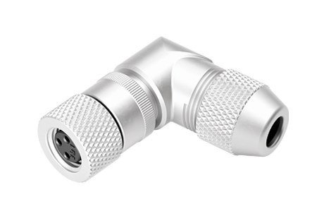 Иллюстрация M8 Угловая розетка, Количество полюсов: 3, 3,5-5,0 мм, экранируемый, пайка, IP67, UL 2238