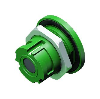 Illustration 09 0774 197 08 - Bayonet Female panel mount connector, Contacts: 8, unshielded, THT, IP67 when unplugged as well, Front mounting