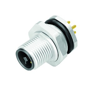 Illustration 86 0639 1100 00044 - M12 Embase mâle, Contacts: 4, non blindé, THT, IP68, UL 2238, M16x1,5, Montage mural arrière, coulé